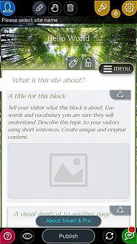 Fullt funksjonell app for å bygge nettsteder på Android-nettbrett og -telefoner
