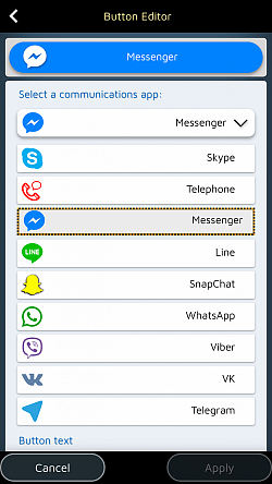 Integrer din favorittkommunikasjonsapp (WhatsApp, Messenger, Line).
