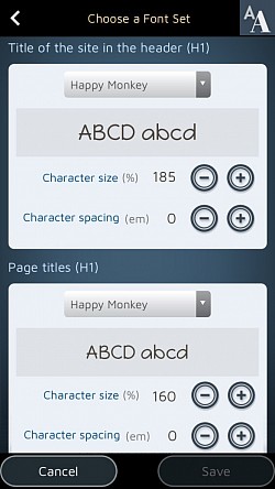 Full kontroll over skrifttypene som brukes på nettstedet ditt.